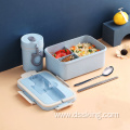 Wheat straw insulation lunchbox with three compartments